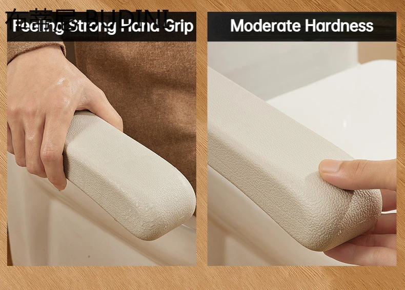 24in PU Folding Handle Wall Mounted Safety Anti-slip Thicken Toilet Grab for Senior Assistant Tool