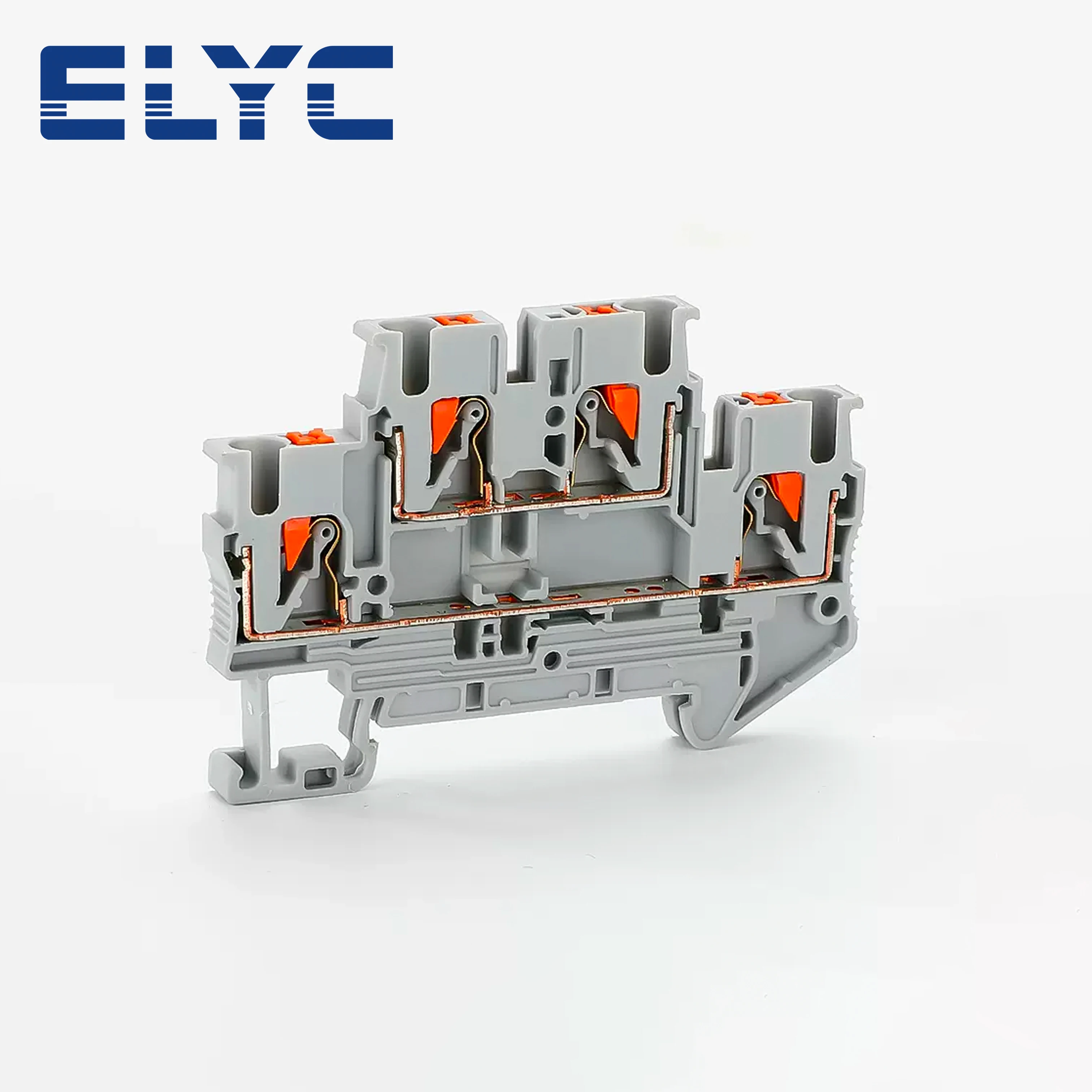 Plugue Elétrico Fio Conector Elétrico Din Rail Terminal Block Push-in Duplo Nível Conexão de Camadas Pttb2.5 Pttb 25 10 Pcs