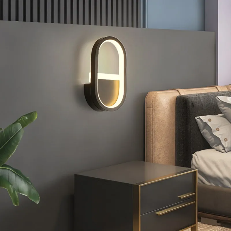 Modern LED Wall Lamp Minimalist Iron Sconce For Aisle Hallway Living Room Decorative Lantern Bedroom Bedside Lighting Fixtures