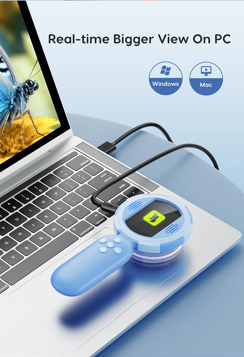 Digital Microscope with 2inch IPS Screen 100X Pocket Magnifying Glass with Light