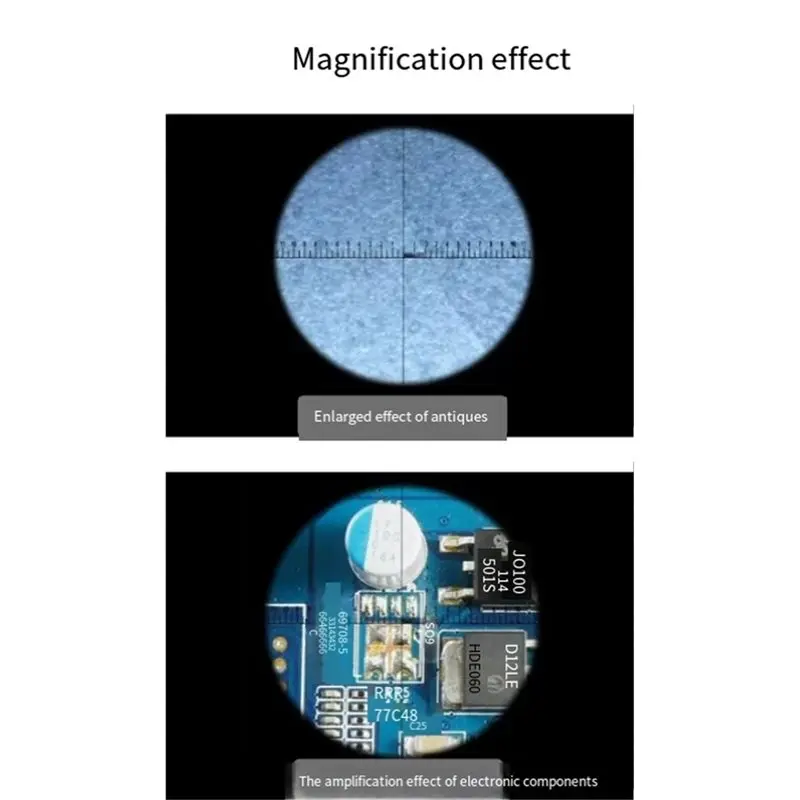 HJ-30X 휴대용 실린더 충전식 확대경 LED UV 라이트 각도 측정판 포함