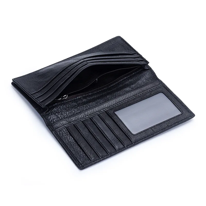 Men's Genuine Leather Wallet with Embossed Stone Pattern