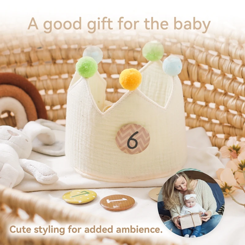 Baby 1-9 Years Birthday Party Crown Hat Woolen Ball Headband Hat  Birthday for Kids Party Photography Props Infant Gifts 3