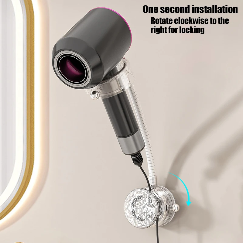 Hair Dryer Holder No Need To Hold Adjustable Wall Hanging Lazy Free-Hands No Need To Punch Holes Universal Air Duct Storage Rack