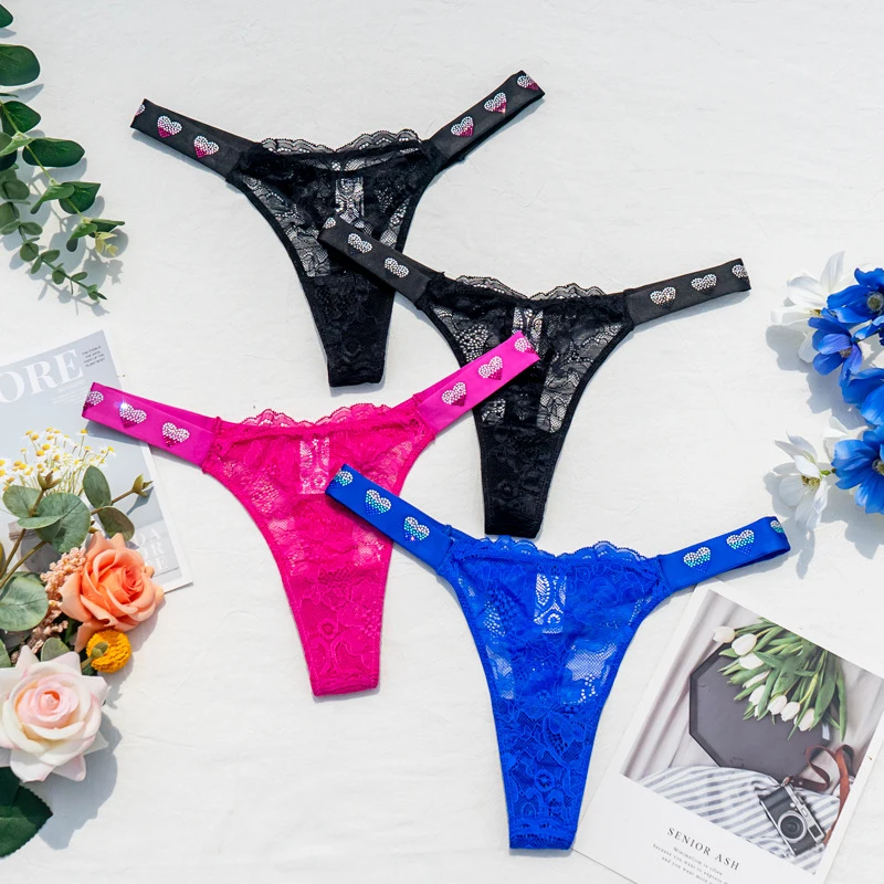 Women Thongs Sexy Lace Female Underwear See Through Low Rise Women Panties Floral Seamless Underpanty G String Ladies Tanga