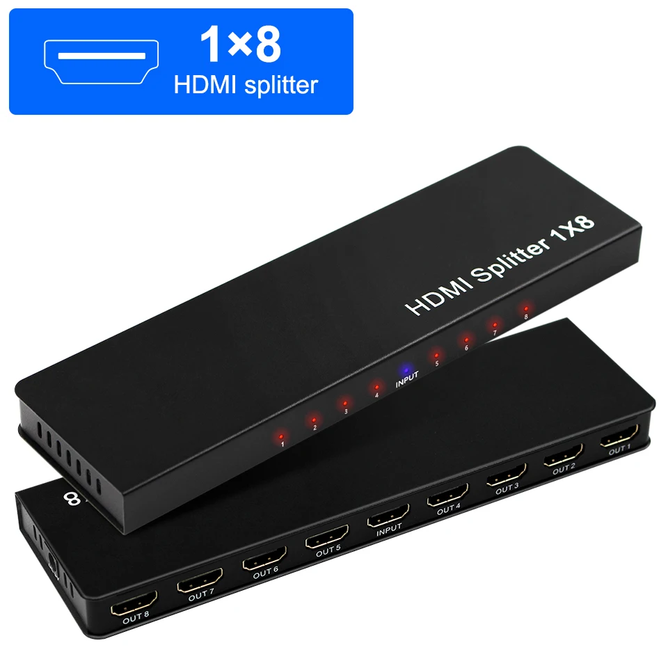 Splitter Hdmi 4K 1 In 8 Out 4K 1X8 Hdmi 8 Porte Hdmi Video Splitter Audio 3D 2160P 1 In A 8 Out 1X8 Convertitore Splitter Hdmi