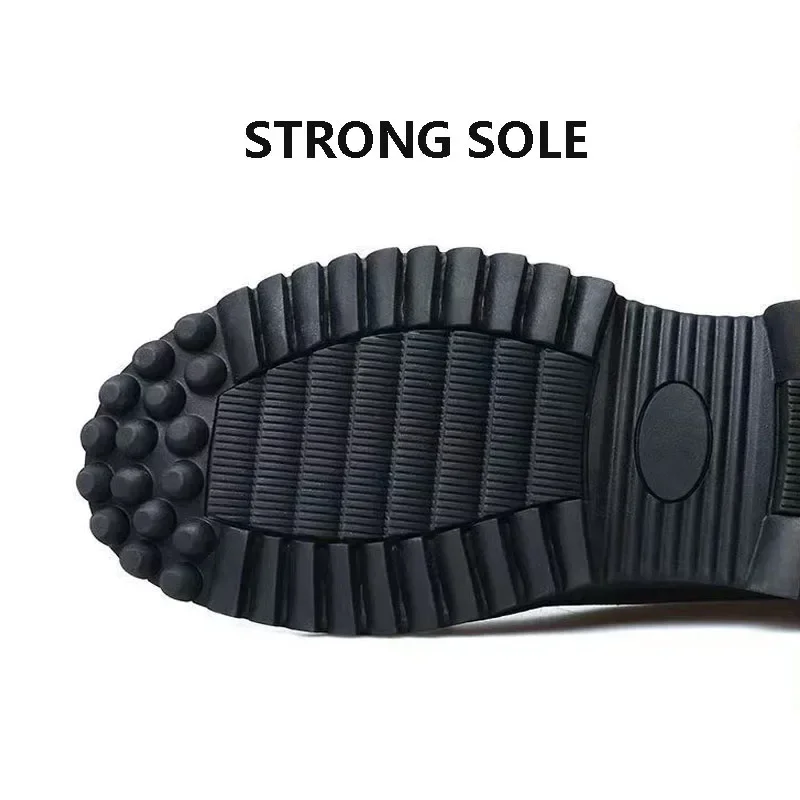 Men's Winter Casual Leather Cotton Shoes Solid Colour Padded Thickened Warm Fur Fashion Waterproof