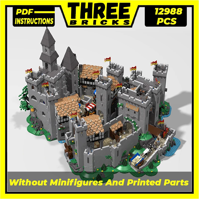 

Moc Building Blocks Extended Lion Knights Castle Fortress Technical Bricks DIY Assembly Construction Toy For Childr Holiday Gift