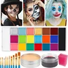 12/20 Colors Face Body Painting Fake Blood ,Halloween Professional Special Effects Makeup Kit with Wound Modeling Scar Wax 1