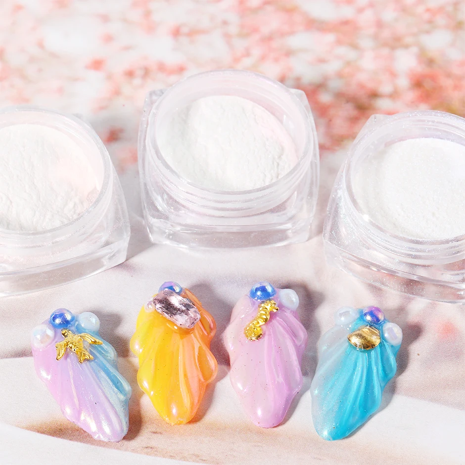 Mermaid Mirror Sparkly Chrome Pigment Nail Glitter Powders Aurora Laser DIP Dust Manicure Holographic Decoration Nails CHB01-07