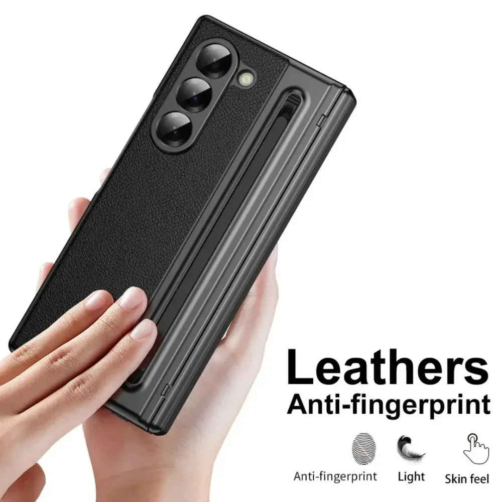 Galaxy Z Fold Series Phone Case with S Pen Storage & Hinge Protection, Built-in Screen Protector