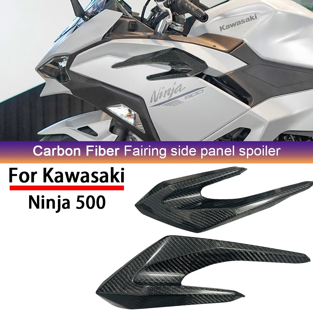 Geeignet für Kawasaki NINJA 500, Motorradzubehör aus Vollcarbon, Seitenverkleidung, Spoiler, Frontabdeckung, kleine Verkleidung, Luftleitblech