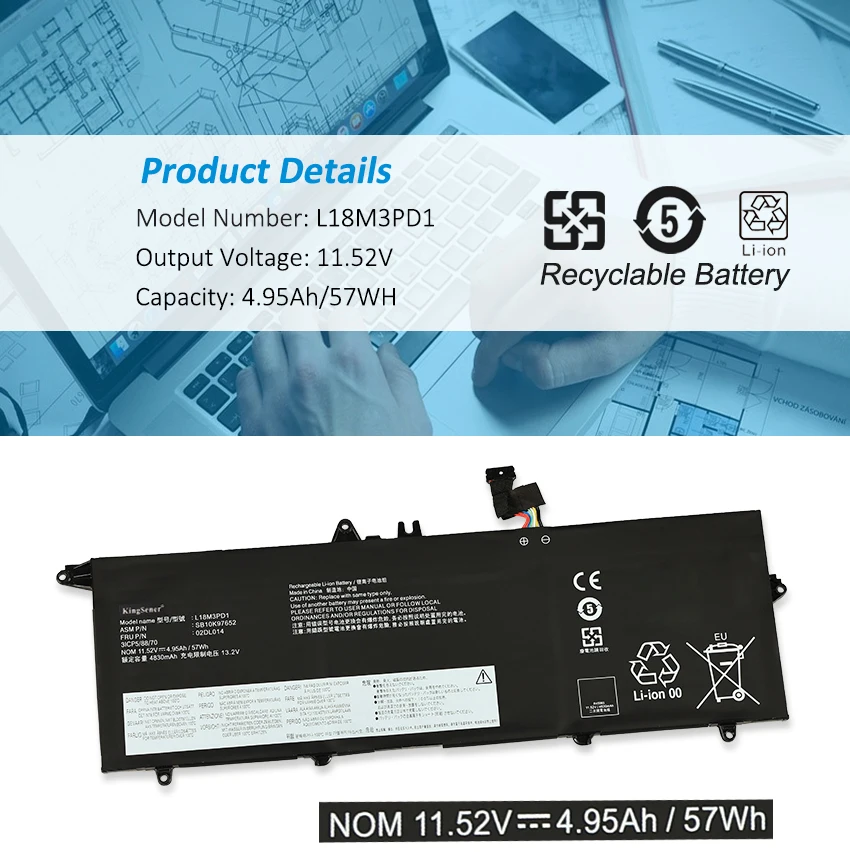 KingSener-Bateria para Lenovo ThinkPad, ThinkPad, T14S, T490S,