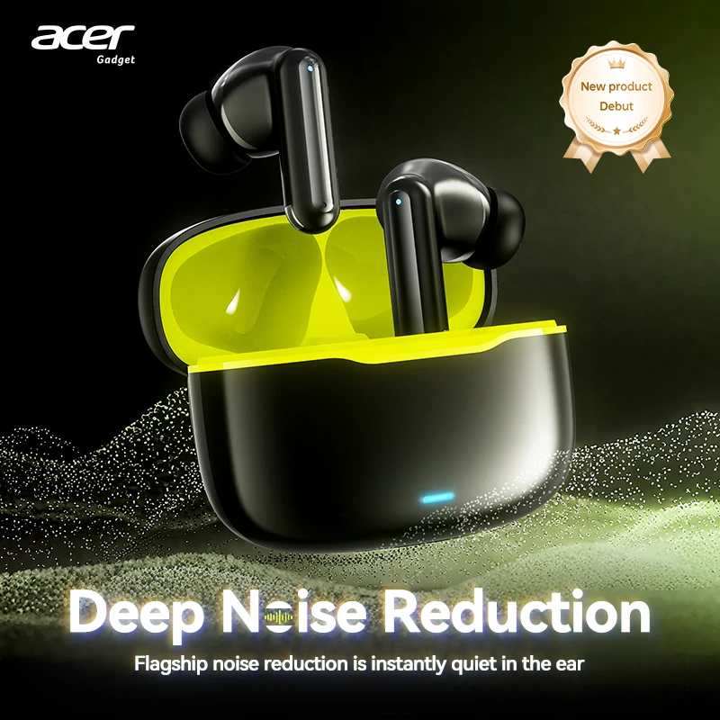 Acer In-Ear Wireless Bluetooth Headphones with Active Noise Cancellation and Dolby Surround Sound for Extended Music and Gaming Sessions
