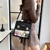Japanese School Small Backpack Student Shoulder Crossbody Bag Clear Window Ita Handbag With Insert For Pin Display Rucasack 3