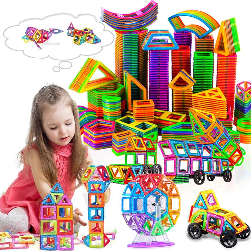 Big Size Magnetic Building Blocks DIY Magnets Toys For Kids Designer Construction Set Xmas Gifts For Children