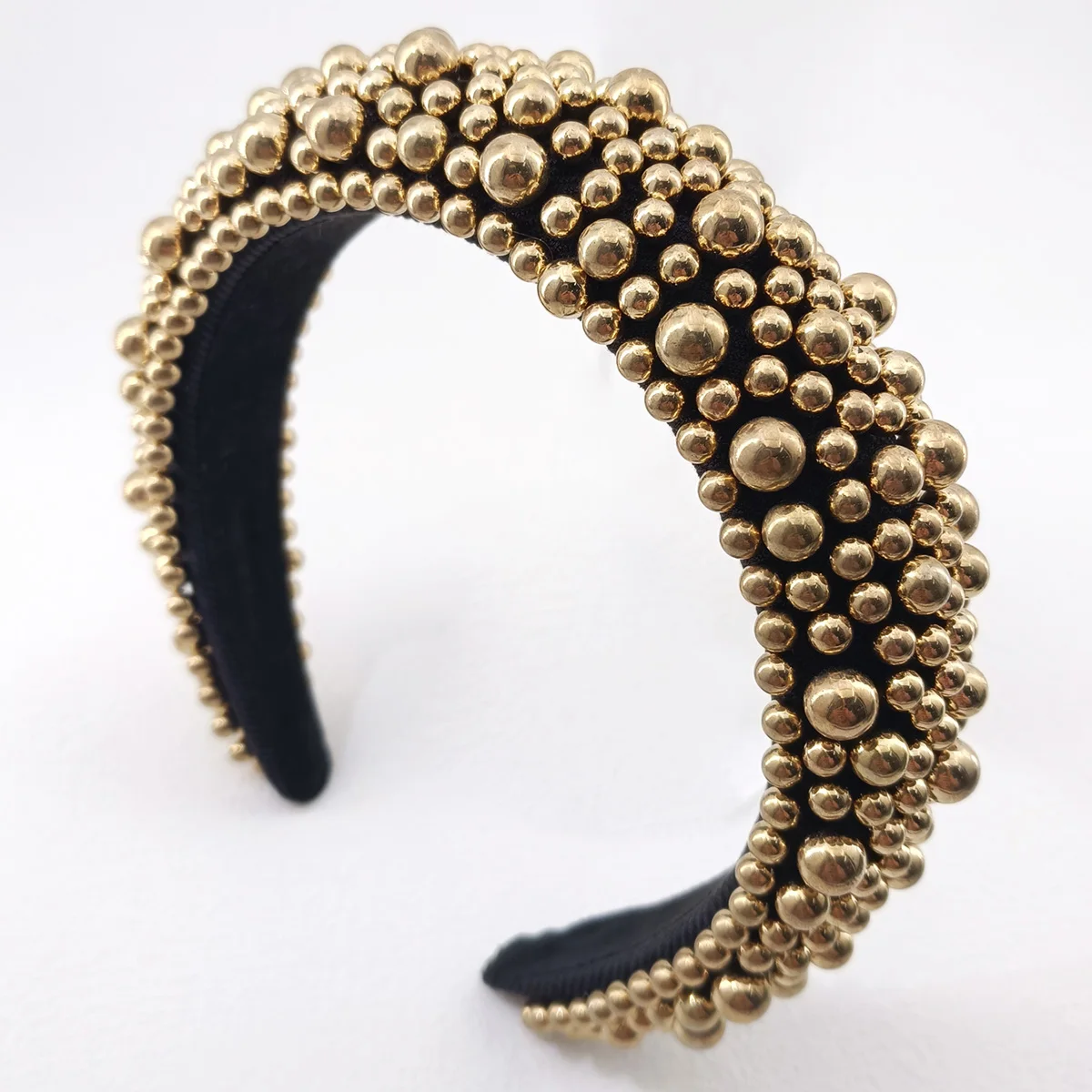 Barockes Schwammperlen-Haarband für Damen, mehrfarbig, europäisches und amerikanisches Stirnband mit breitem Rand, künstliche Perlen-Haar-Accessoires, Geschenk – Detail 13