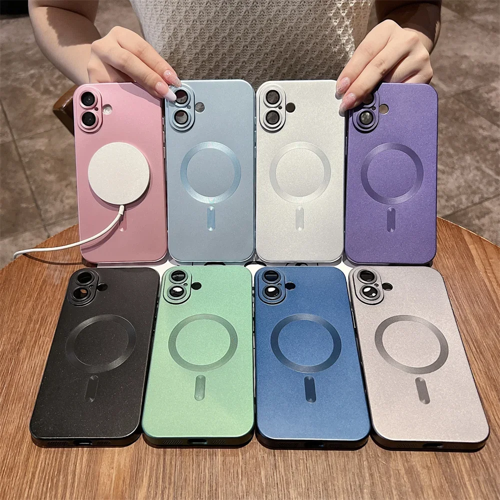 MagSafe Matte Soft Silicone Magnetic Shockproof TPU Phone Case - Solid Color