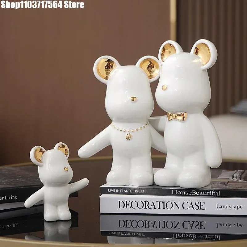 

Creative home decoration Ceramic violent bear decoration living room wine cabinet Cartoon TV cabinet room decoration