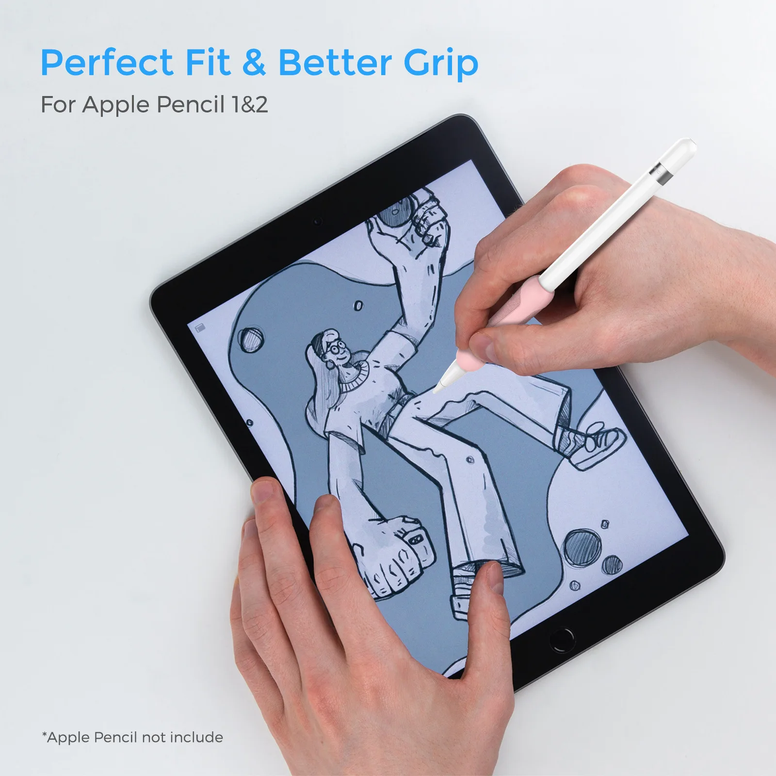 

Non-Slip Pen Grip Protective Cover For Apple Stylus For Apple Pencil 1 2 Generation Silicone Pen Grip Protective Cover