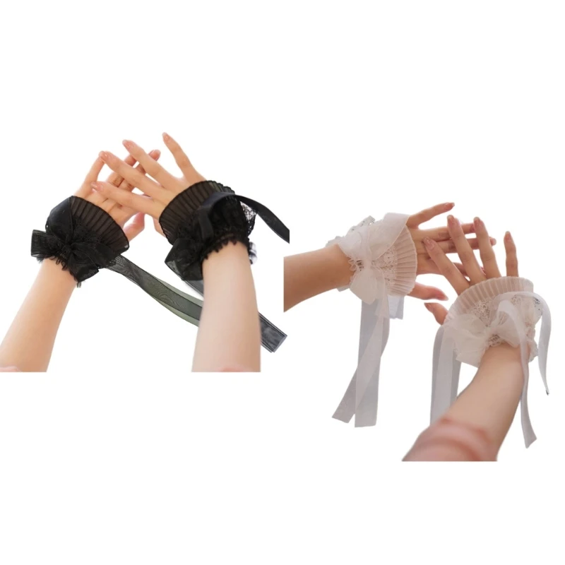 Bowknot Sleeves Sweater Decorative Wristband Hoodie Flared Sleeves Detachable