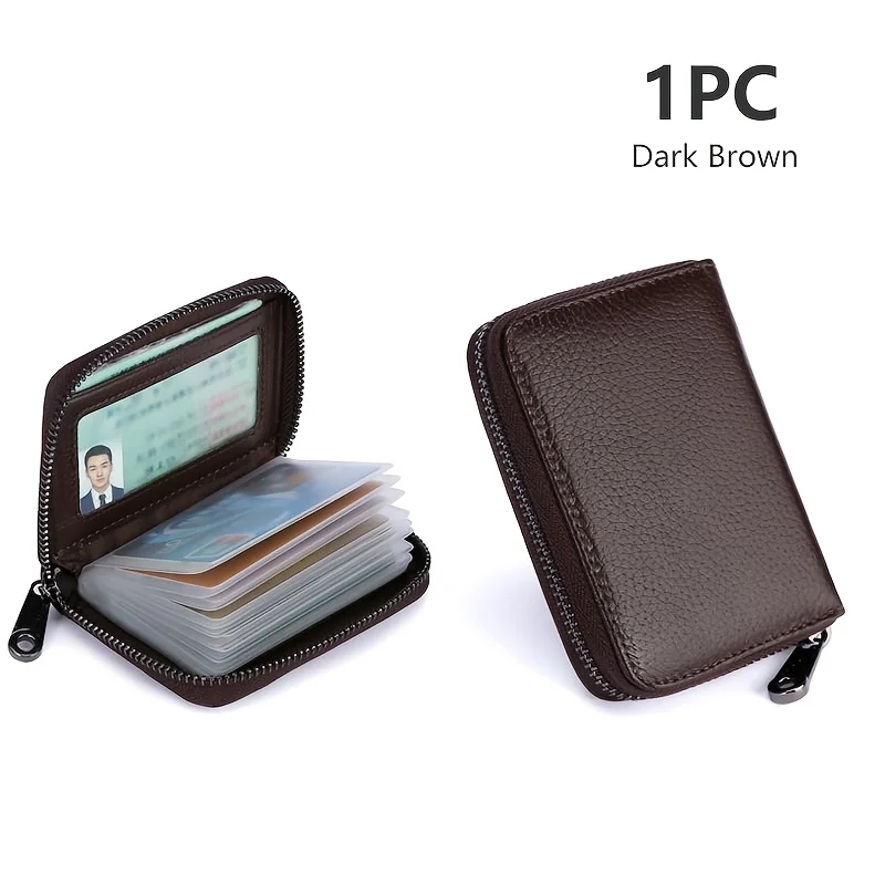 Unisex zipper wallet card bag, suitable for bank, credit card, business card, and ID card storage, daily office organizer