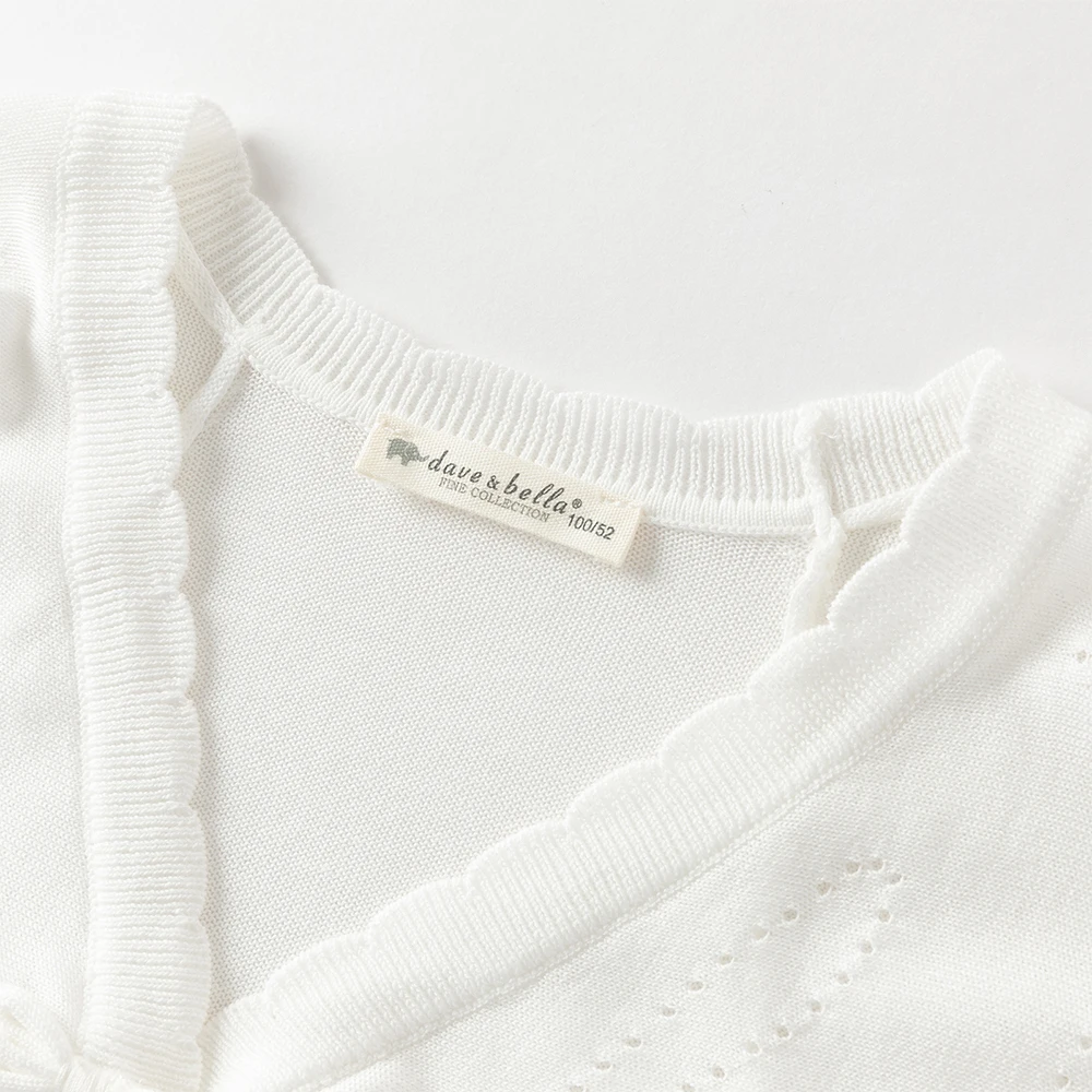 데이브 벨라 여아 스웨터 가디건 베이비 여름 코트 아동복 캐주얼 스웨터 컴포트 화이트 쿨 스윗 아우터웨어 DB2261434