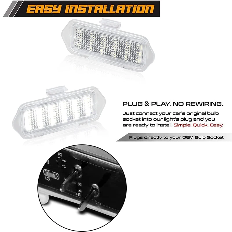 2-Pack White LED License Plate Light For Chevy Avalanche, Traverse & Many GM Trucks/SUVs - 6000K 2 thumbnail image