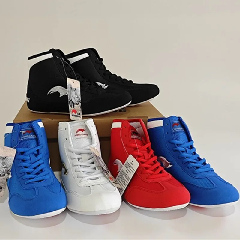 Original Brand Unisex Wrestling Sneaker Anti Slip Boxing Fighting Gym Training Shoe Indoor Mesh Competition Sport Fighting Shoe