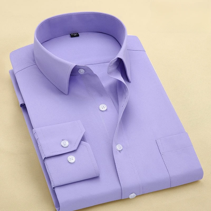 8XL Pure Color Long Sleeve Shirt for Men Work Office Business Classic Longsleeve Shirt for Men Casual Men's White Dress long sleeve shirt,men casual shirt