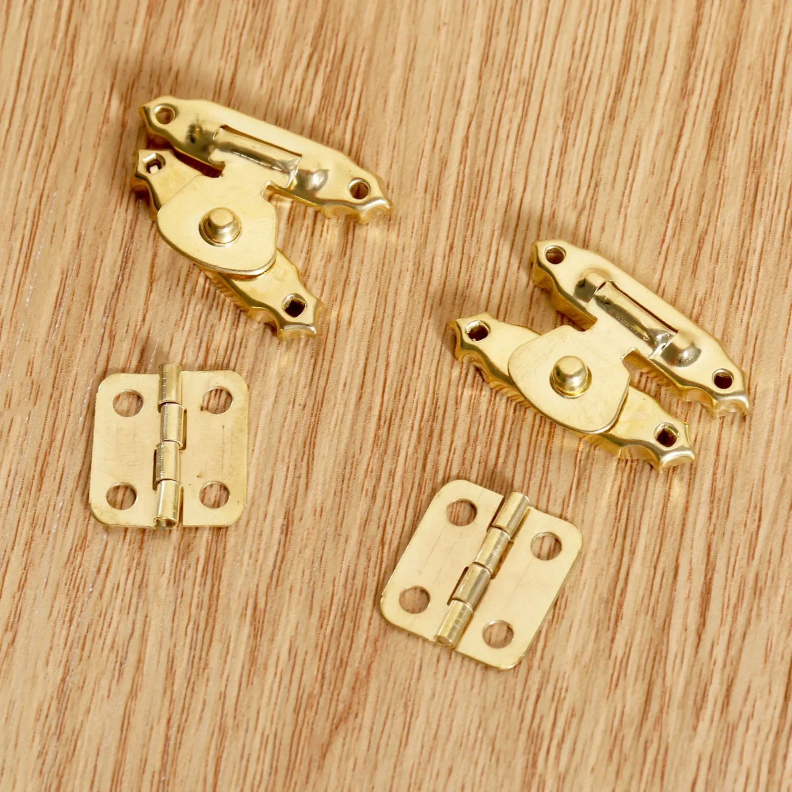 Cabinet Door Hinges Furniture Hardware Toggle Latches Jewelry Box Hasps Decorative Latches 15pcs Vintage Gold Round Hinges Iron Antique Latch Hasps Jewelry Box Toggle Lock