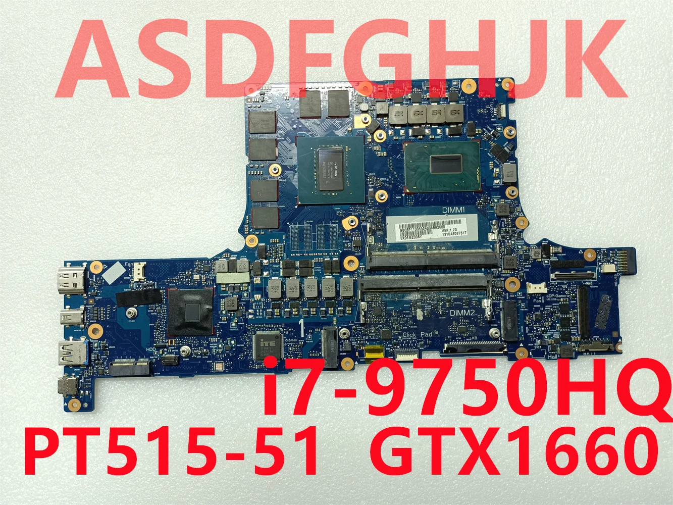 

For Acer PT515-51 300 9th Gen Laptop Motherboard 6050A3087501-MB-A02(A2) W/ SRF6U I7-9750H CPU N18E-G0-A1 GTX1660 100% Tested