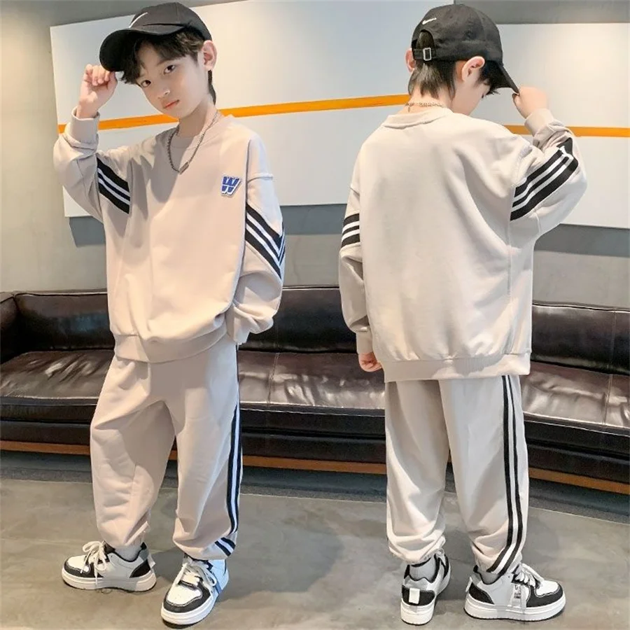 

New Boys Clothing Suit Casual Korean Style Baby Boy Fashion Comfortable Clothes Teenage 3-14 Years Autumn Kids Sports Suits 2Pcs