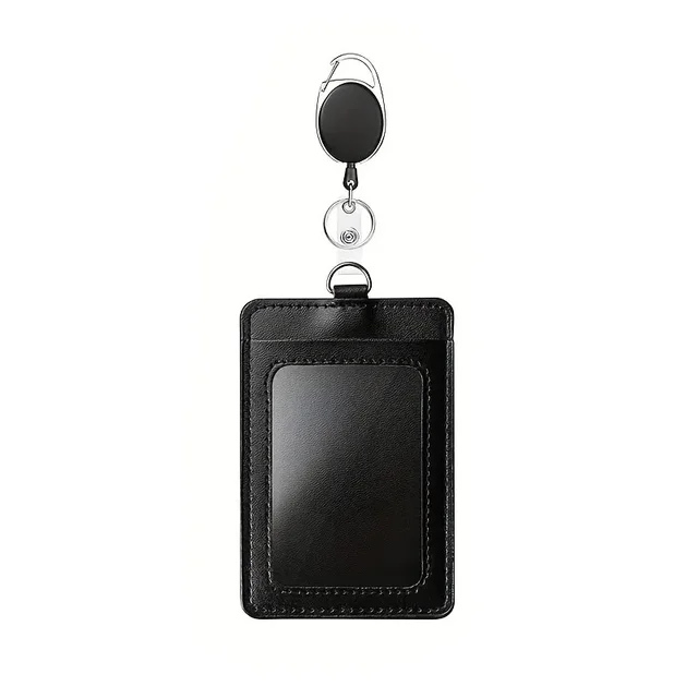 Porta carte di credito in pelle PU moda Set Donna Uomo Studente Porta badge retrattile Porta carte d'identità Custodia per badge da infermiera Cordini 4