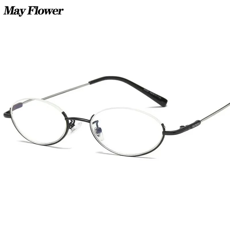 Retro Anti-Blau Licht Lesebrille Oval Design Halb Rahmen Hyperopie Brillen Runde Brille Männer Frauen Flexible Rahmen + 3,5 + 4