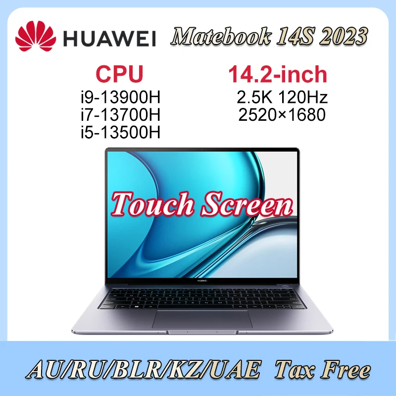 화웨이 2023 메이트북 14s 노트북 i5-13500H, i7-13700H, i7-13900H, 16GB, 32GB, 512GB, 넷북, 14.2 인치, 2.5K, 120Hz, 터치스크린 SSD, WiFi6