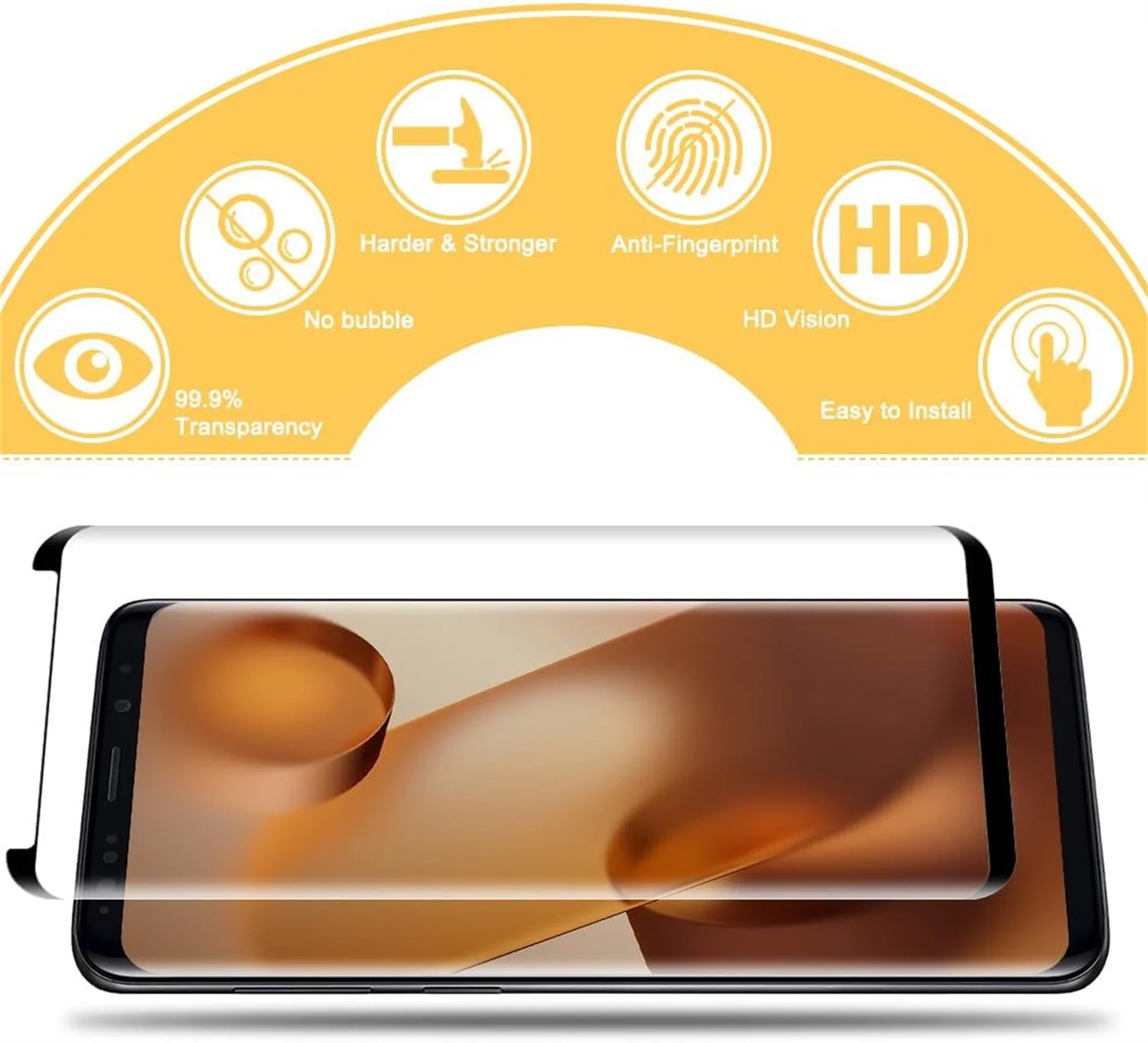 Premium 3D High-Quality Tempered Glass Screen Protector - 1/4 Pack