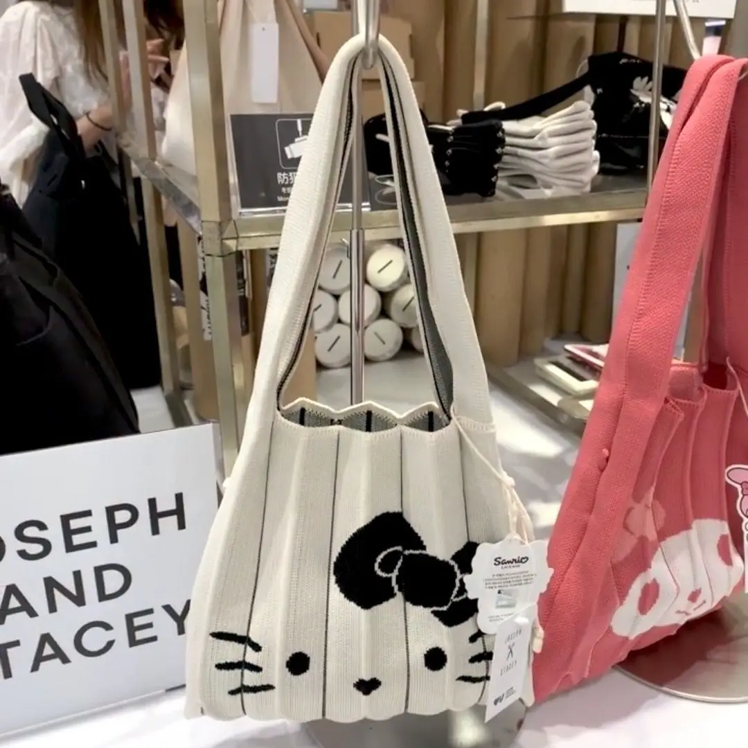 

Kawaii Sanrio, Hello Kitty летняя новая трикотажная женская сумка через плечо