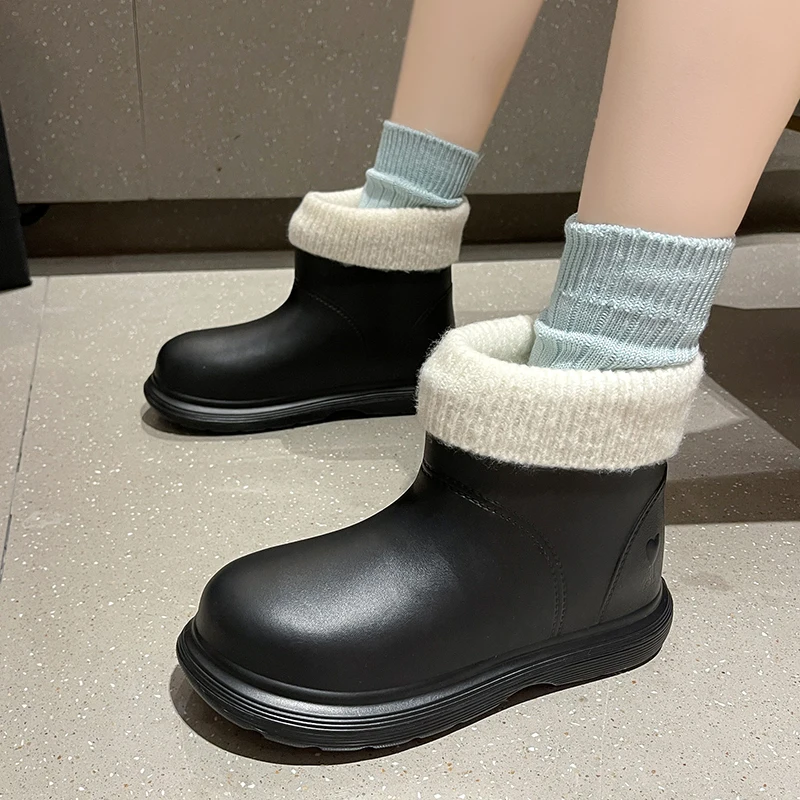

Fujeak Warm Waterproof Cotton Shoes Winter Anti-slip Snow Boots Comfortable Casual Women's Shoes High Quality Light Tide Shoes