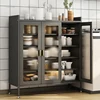 Modern Metal Kitchen Cabinet Household Dust-proof Kitchen Cabinets with Door Multi-functional Small Appliance Storage Cabinet 3