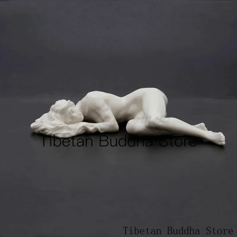 

Modern Ceramic Lady's Statue Nude Naked Body Art Girl Sculpture Room Decor Abstract Characters Figurine Home Decoration Gifts