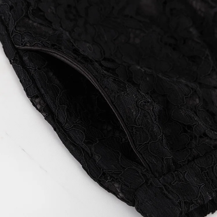 Lace Hollow Out Printed 2 Piece-Set Trousers Female See-Through Sexy See-Through Shirts And Fashion Women's Pants Outfits