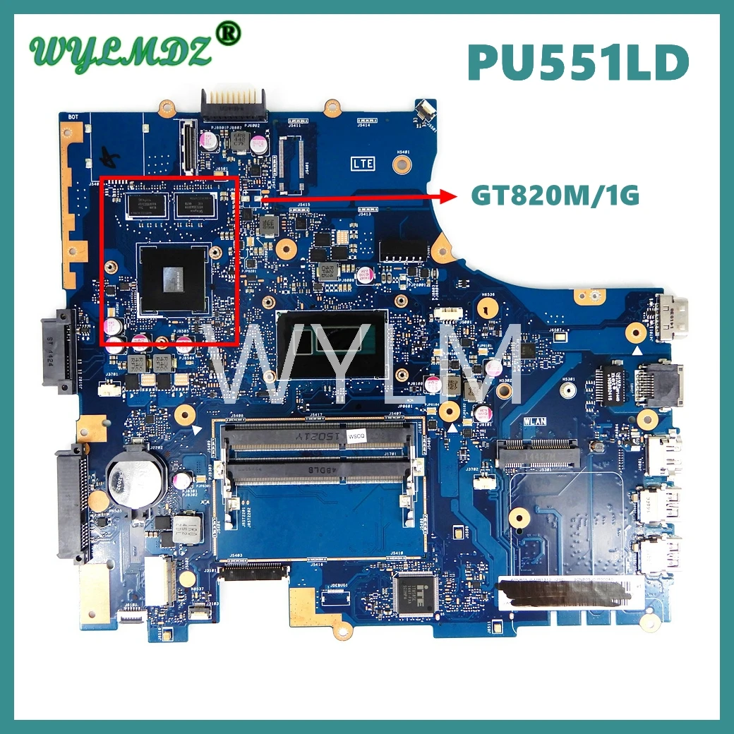 

PU551LD I5/I7 CPU GT820M/1G or UMA Mainboard For ASUS PRO551L PU551LD PU551LA PU551L PU551 Laptop Motherboard 100% OK