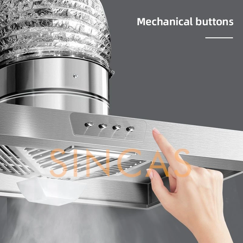 Stainless Steel Range Hood Exhaust Fan With Built In Light Kitchen Ventilation Extractor Fan For Stove Wall Mount Range Hood 2