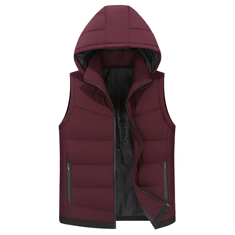 

large size work vest hooded men's large size loose plus size Thick section Autumn Winter vest men 6XL 7XL 8XL 150KG