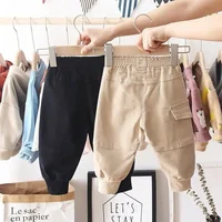Pantalon cargo en coton pour garçon de 2 à 6 ans, vêtement de sport décontracté, couleur unie, nouvelle collection 3