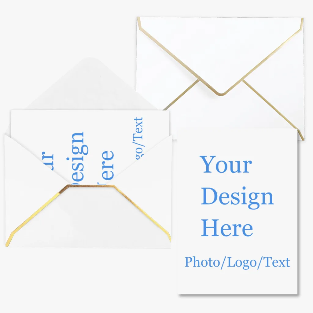 Personalized Greeting Cards with Envelopes Card Your Photo Text for Birthday Wedding Graduation Thank You Card