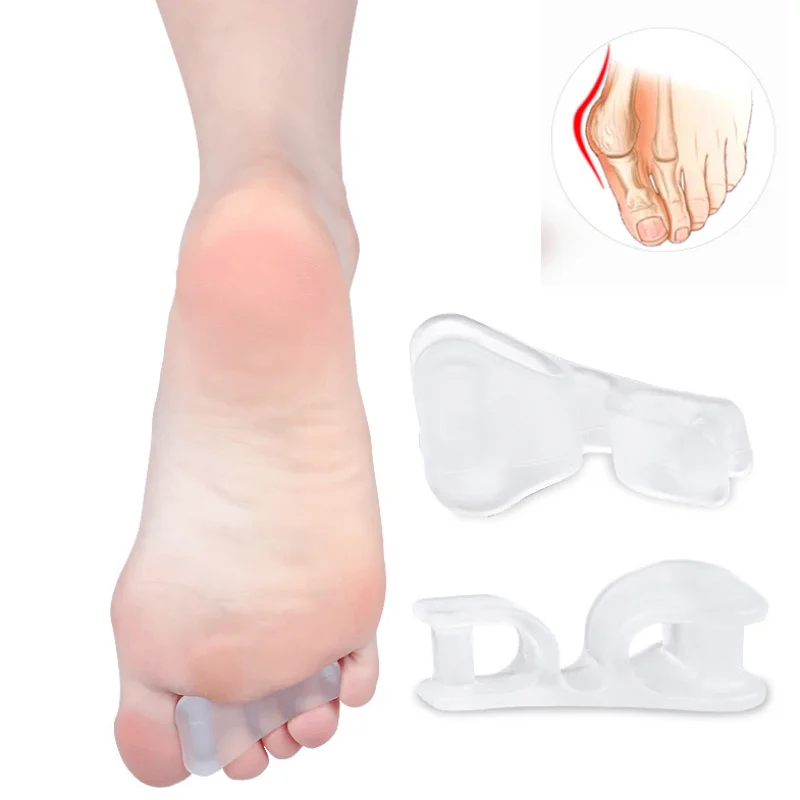

6Pcs=3Pairs Silicone Gel Spacers Big Toe Two Hole Thumb Valgus Separator Fingers Protector Corrector Pedicure Foot Care Tool