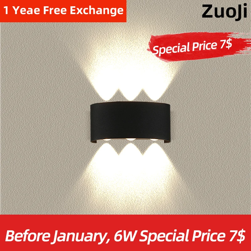 Led Wall Lamp Outdoor Waterproof Up And Down Luminous Lighting Garden ...