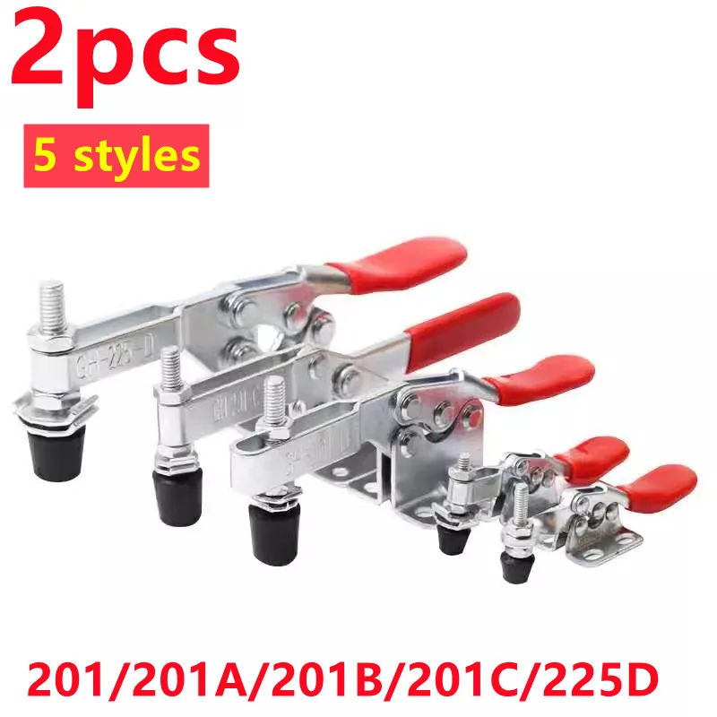 2Pcs Horizontale Toggle Clamp GH-201/201B/201C Quick-Release Schellen Set Heavy Duty Vertikale Toggle Clip holz Hand Werkzeug – Detail 1